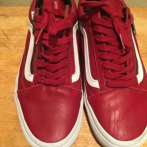 Red leather Van sneakers
